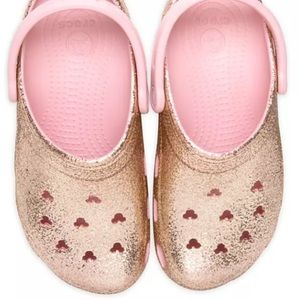 Rose gold Mickey crocs